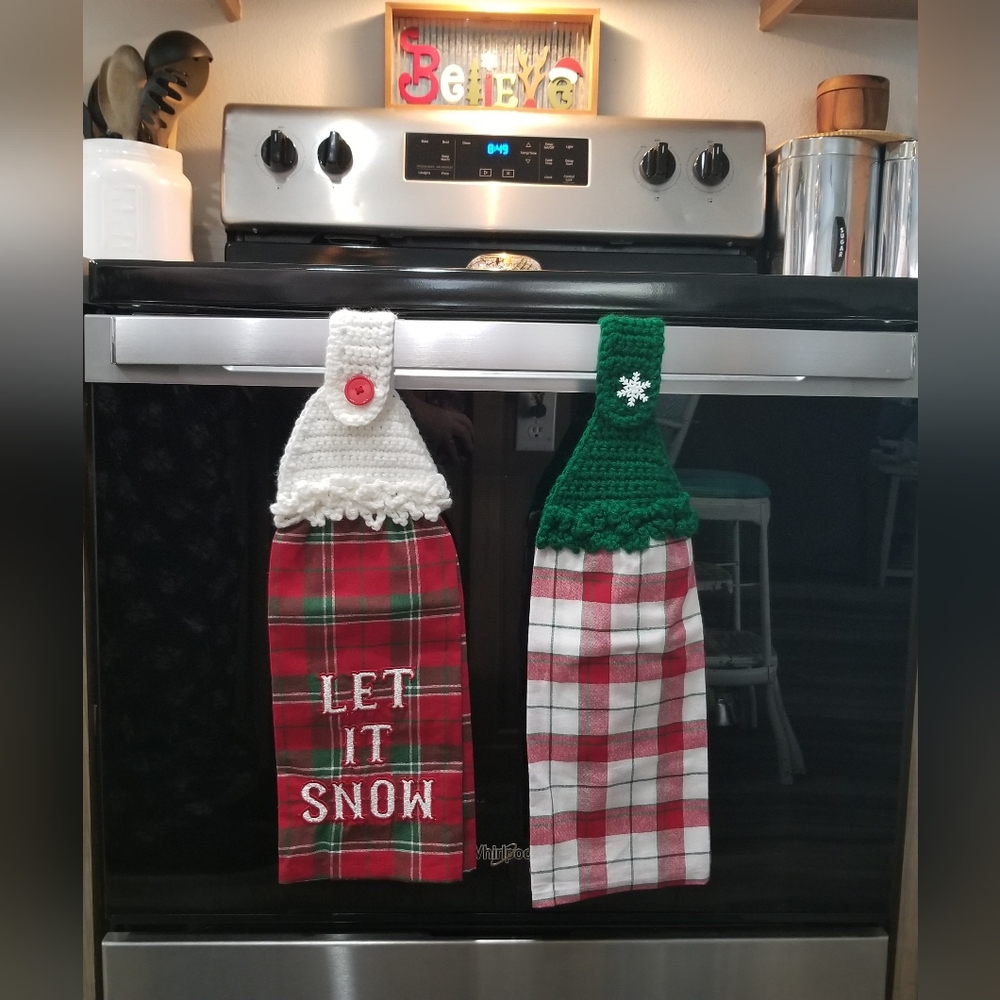 Christmas Decorative Crochet Kitchen Towels